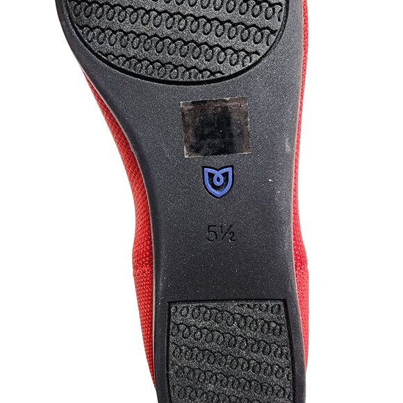 Rothys Bright Red Pointed Toe Womens Flats Size 5.5 - Picture 3 of 13